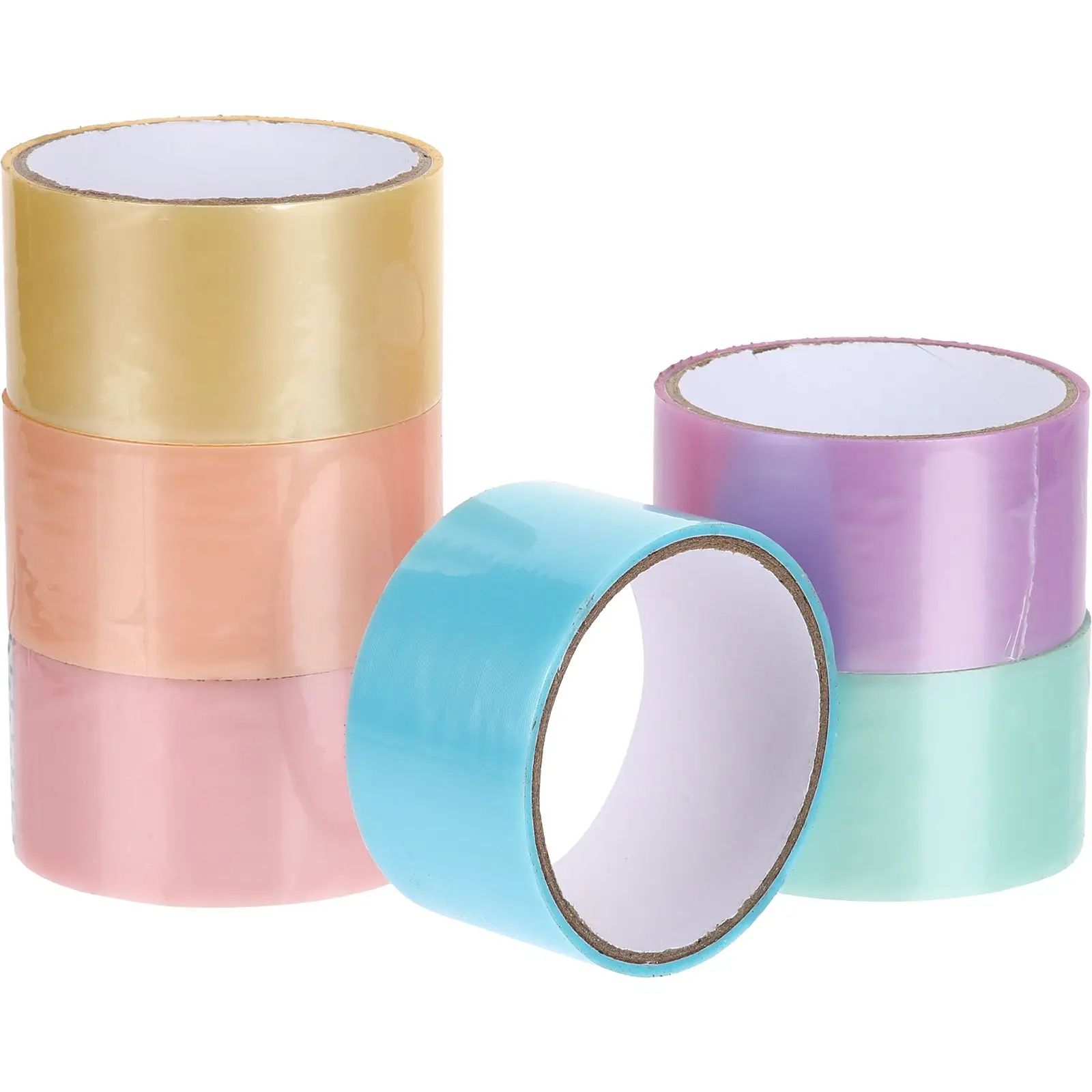6 Rolls Wide Sticky Paper Tape Adhesive Tape Colourful Adhesive Ball Toys Sensory Tapes Fidget Decompression Gifts