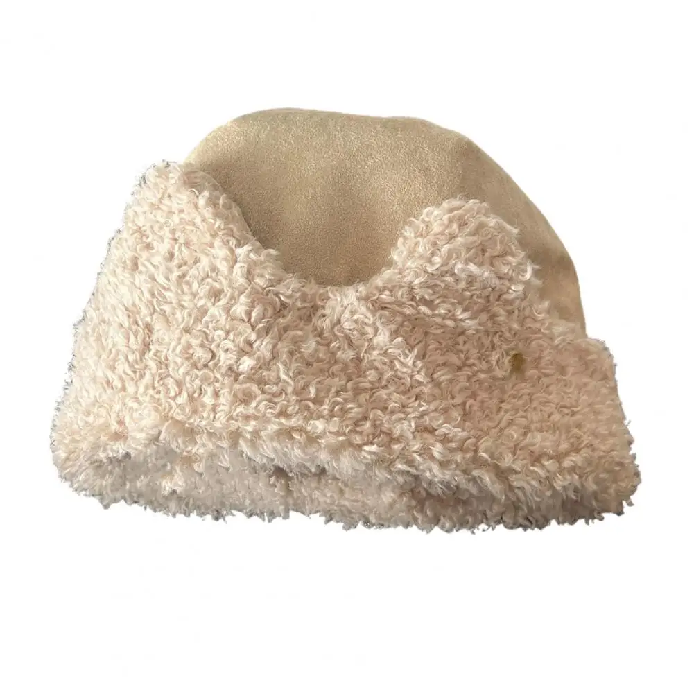 Warm Sherpa Fleece Hat Cat Ear Sherpa Fleece Hat for Women Windproof Winter Ear Protection Cap Thick Warm Fuzzy for Outdoor