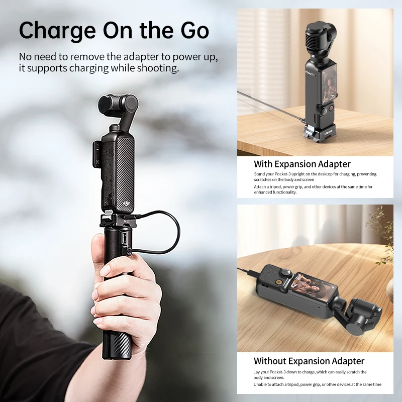 Adapter rozszerzeń Ulanzi PK-10 do DJI Osmo Pocket 3 z gwintem 1/4'' i składanym mocowaniem 2-bolcowym — zdjęcie produktu 4