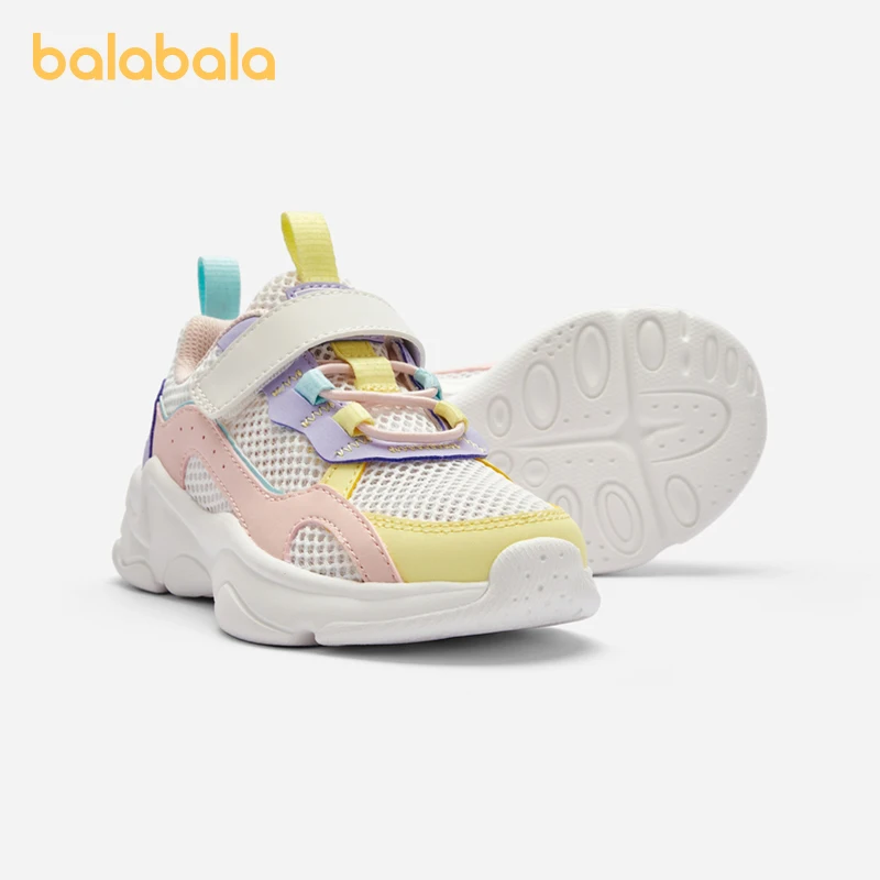 Balabala Children Shoes Boys Girls Children Sports Shoes Breathable Shoes 2024 Summer New Mesh Breathable Anti-Slip Shoes.