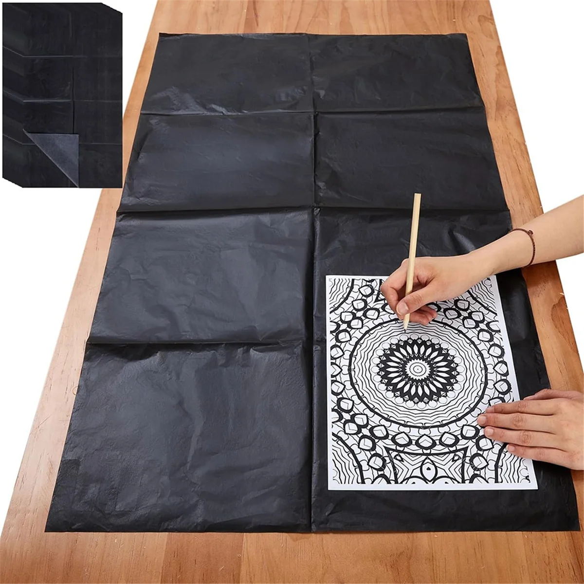 5 Sheets Large Carbon Paper for Tracing 20.3 X 36 Inch Graphite Transfer Paper Waxed Carbon Transfer Paper