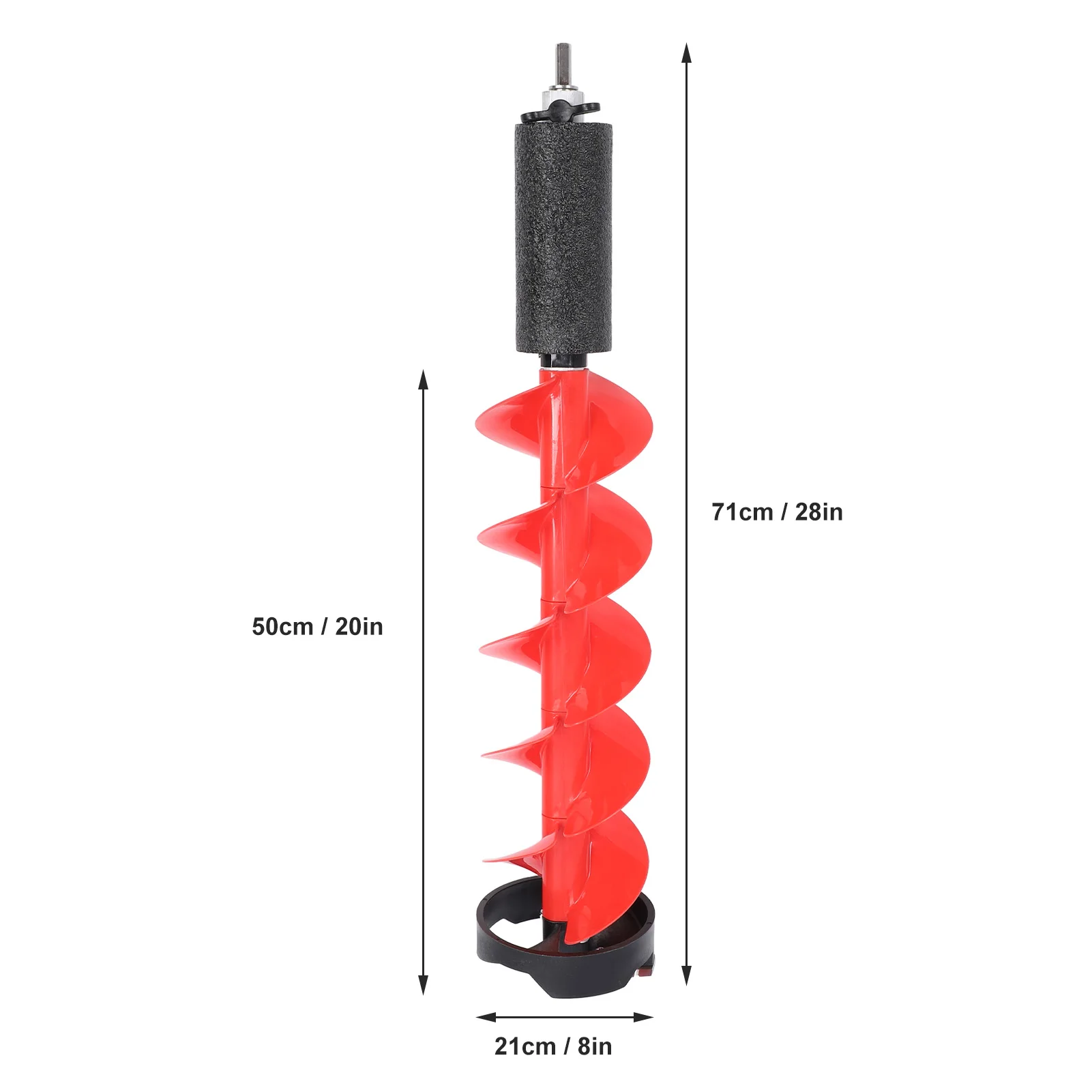 Ice Auger 8inch Diameter 28in Length Electric Ice Auger Drill Bit with Floating Device for Deep Waters