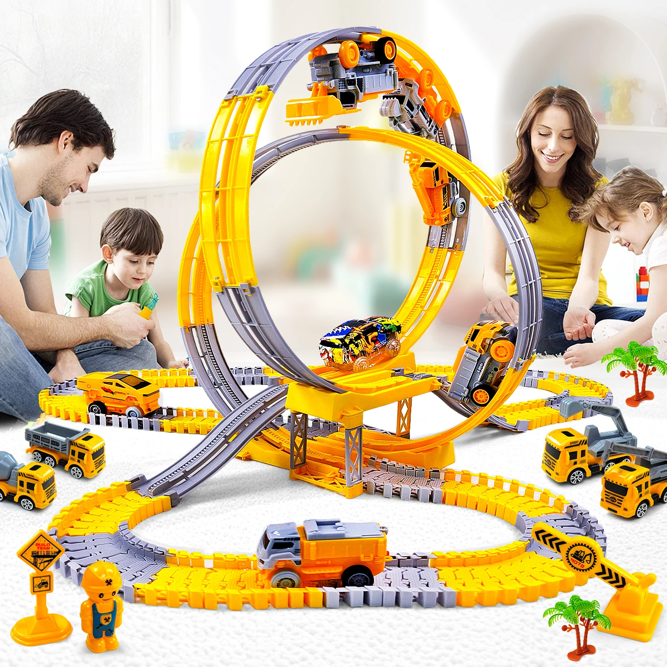 Magic Climbing Engineering Electric Track Toy Car Train Zabawki dla chłopców - Zabawki edukacyjne dla dzieci Pomysł na prezent urodzinowy dla dzieci