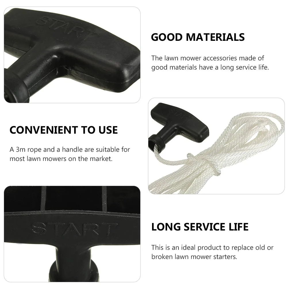 

2pcs Starter for Lawn Mower Mower Engine Starter 4X04cm Polyester Rope 3m Durable H Replacement Garden Tool Part
