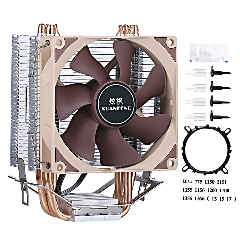 

CPU Cooling Fan Efficient Cooler 4 Heat Pipe Radiator PC Air-cooled Suitable For Installing LGA775 115x 1200 1700 1366 1356 AMD