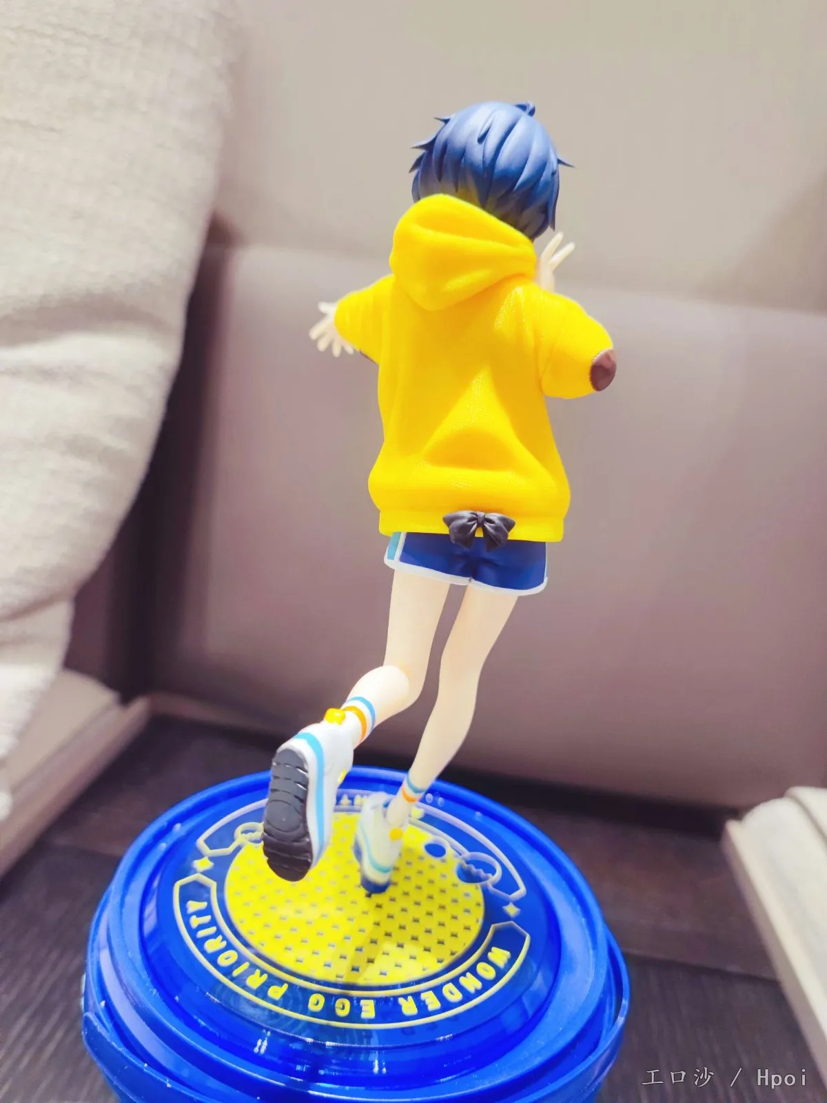 Anime Figure WONDER EGG PRIORITY Ohto Ai Figure Action Figuine PVC Yellow Hoodie Model Toy Doll 20CM Standing Static Decoration