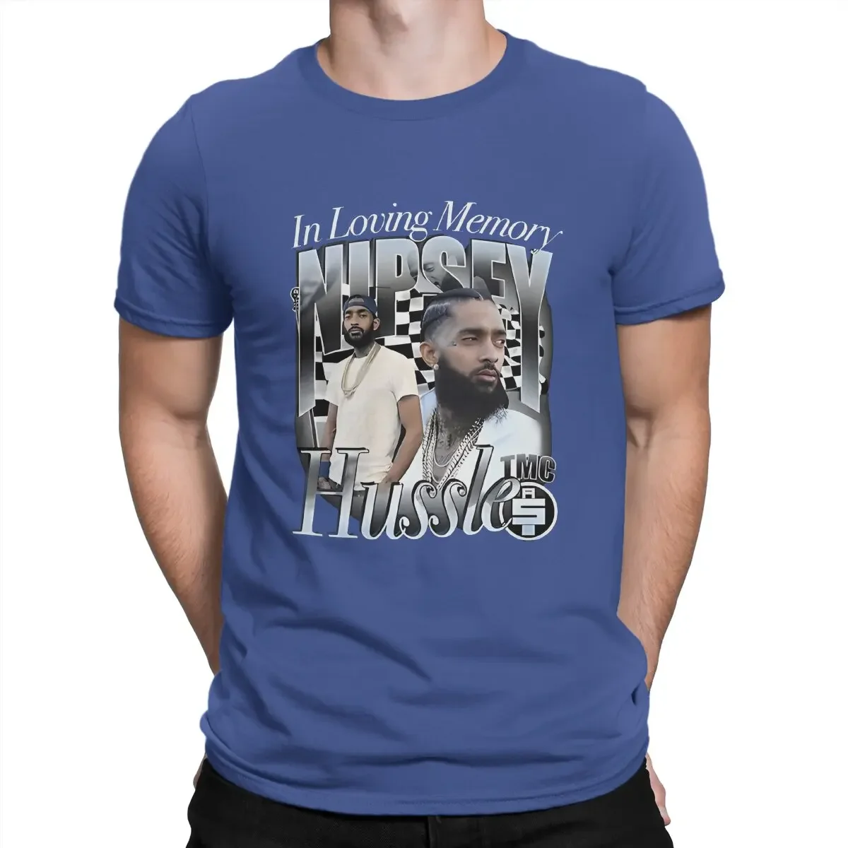 heavyweight Hussle Nipsey Newest TShirt for Men Racks in the Middle Round Neck Basic T Shirt Distinctive Gift Clothes Streetwear