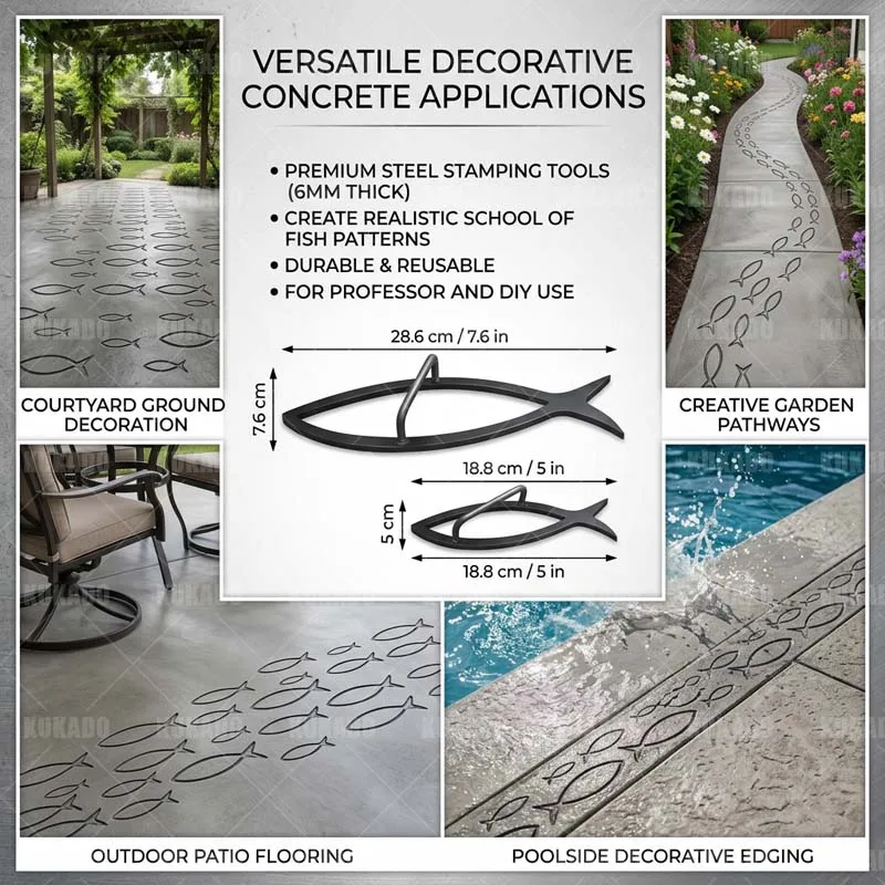 Deep Sea Fish Shaped Cement Embossing Mold for Steel Flooring Suitable for Squares Villas Gardens And Commercial Areas