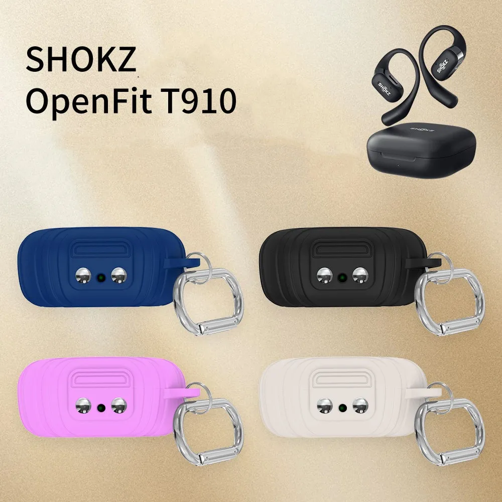 Ins Solid Color Soft Silicone Earphone Cover for Shokz Open Fit T910 Bluetooth Wireless Headphone Charge Box Protective Case