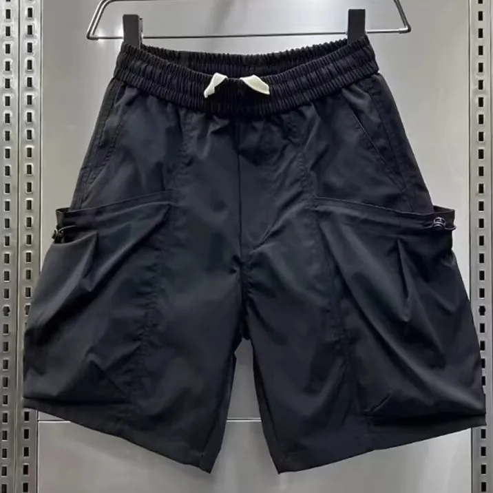 

New 2026 Men's Ice Silk Cool Feeling Straight Leg Quarter Shorts Ultra Thin Loose Fit Breathable Casual Five Inch Pants