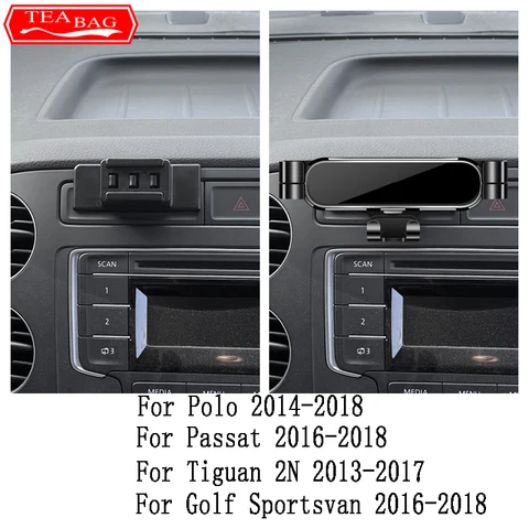 Автомобильный держатель телефона для Volkswagen VW Tiguan 5N Passat Polo V 6C Golf Sportsvan 2013-2018, аксессуары для модификации салона автомобиля
