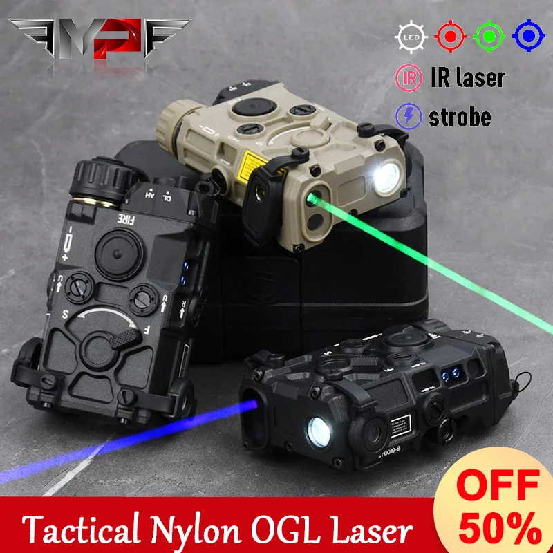 

Tactical Nylon OGL Version Red Dot Green Blue IR IR Laser Indicator LED White Light Adjustable brightness Hunting Strobing Light