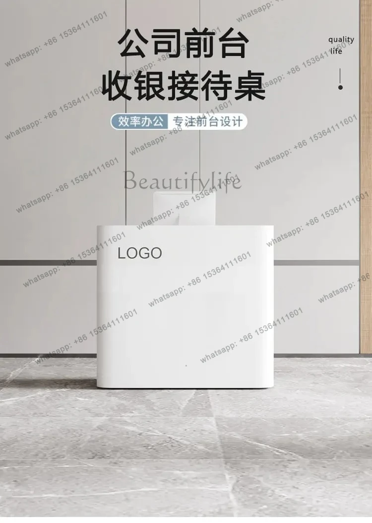 Simple Modern Hair Salon Reception Desk Counter Decorations Office Beauty Reception Desks Luxury Cashier Commercial Furniture