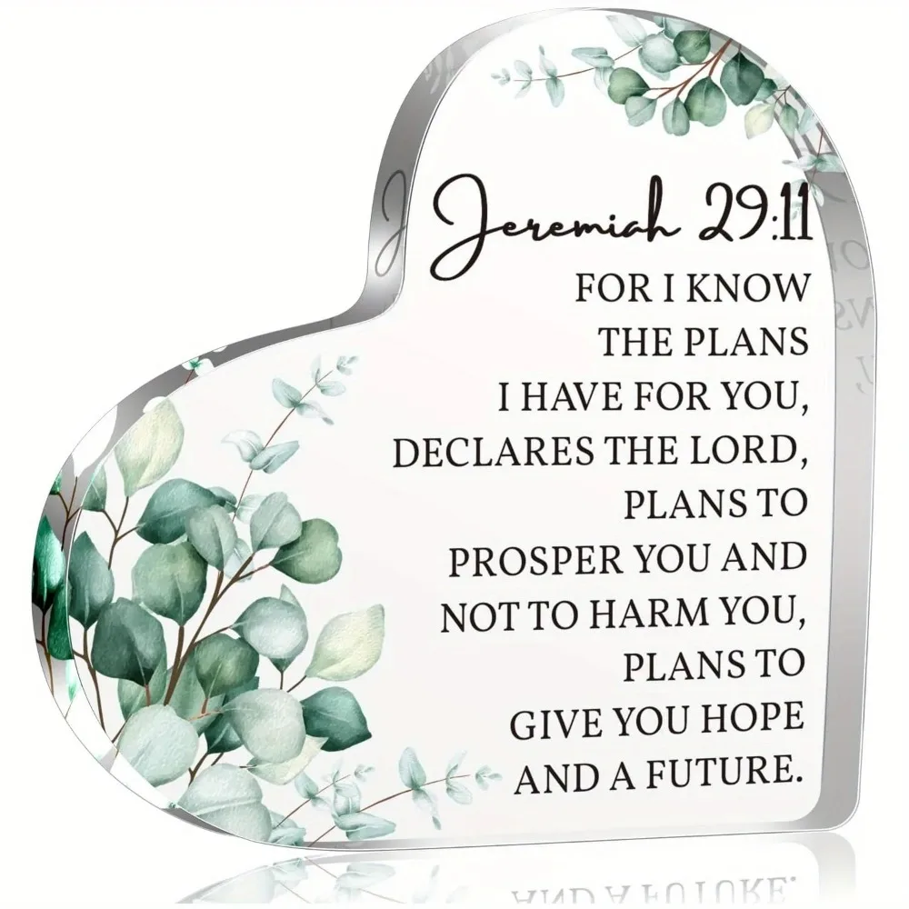 CIFBUY Acrylic Jeremiah 29:11 Sign For I Know The Plans Christian Bible Verse Desk Decor Inspirational Religious Home Wall Decor