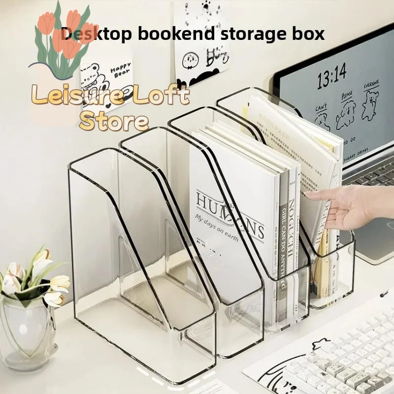 Three Layer Desk Organizer PET Transparent Folder Holder Paper Tray Storage Bin for Work School Desk