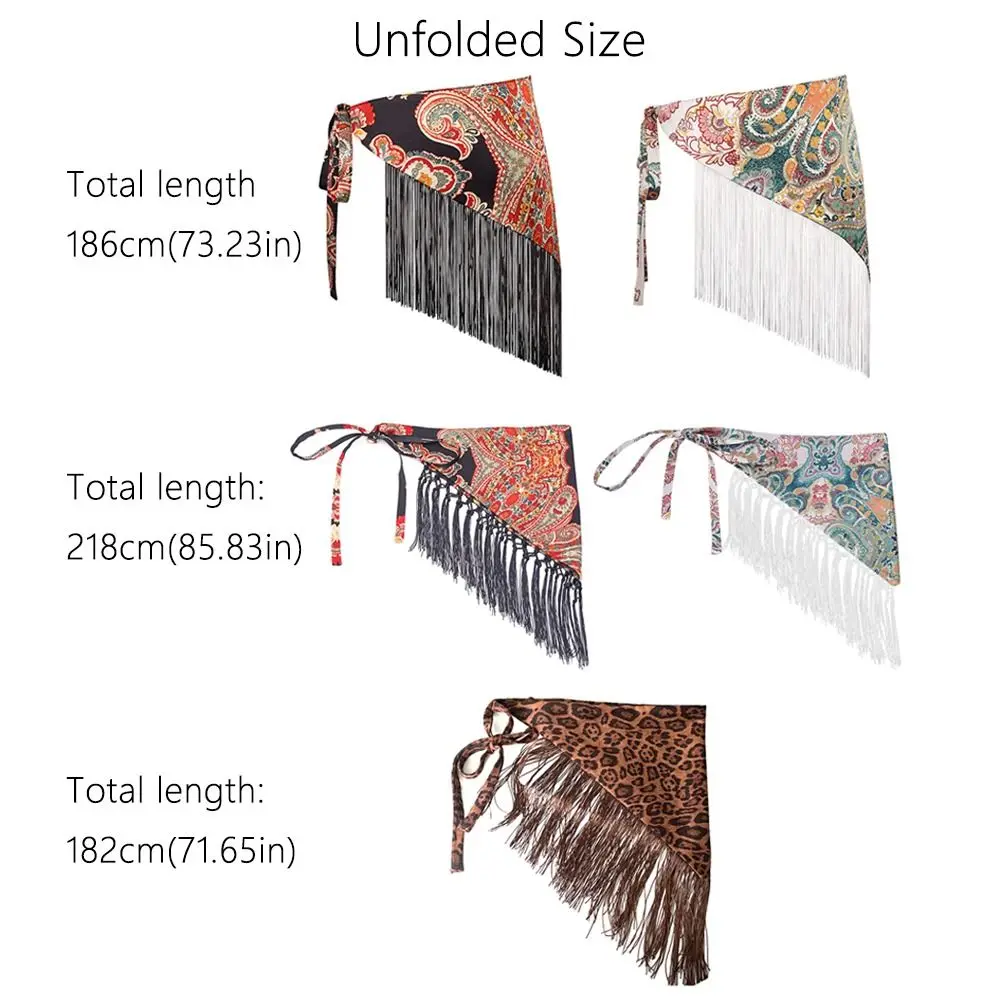 Ethnic Triangular Waistband Tassel Embroidered Printing Floral Triangular Belt Millennial Spice Girl Style Retro Style