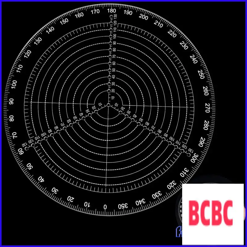 BB-2 ชิ้น 300 มิลลิเมตร 12 นิ้วรอบ Center Finder เข็มทิศอะคริลิคใสเข็มทิศเครื่องมือวาดวงกลม Center Finder