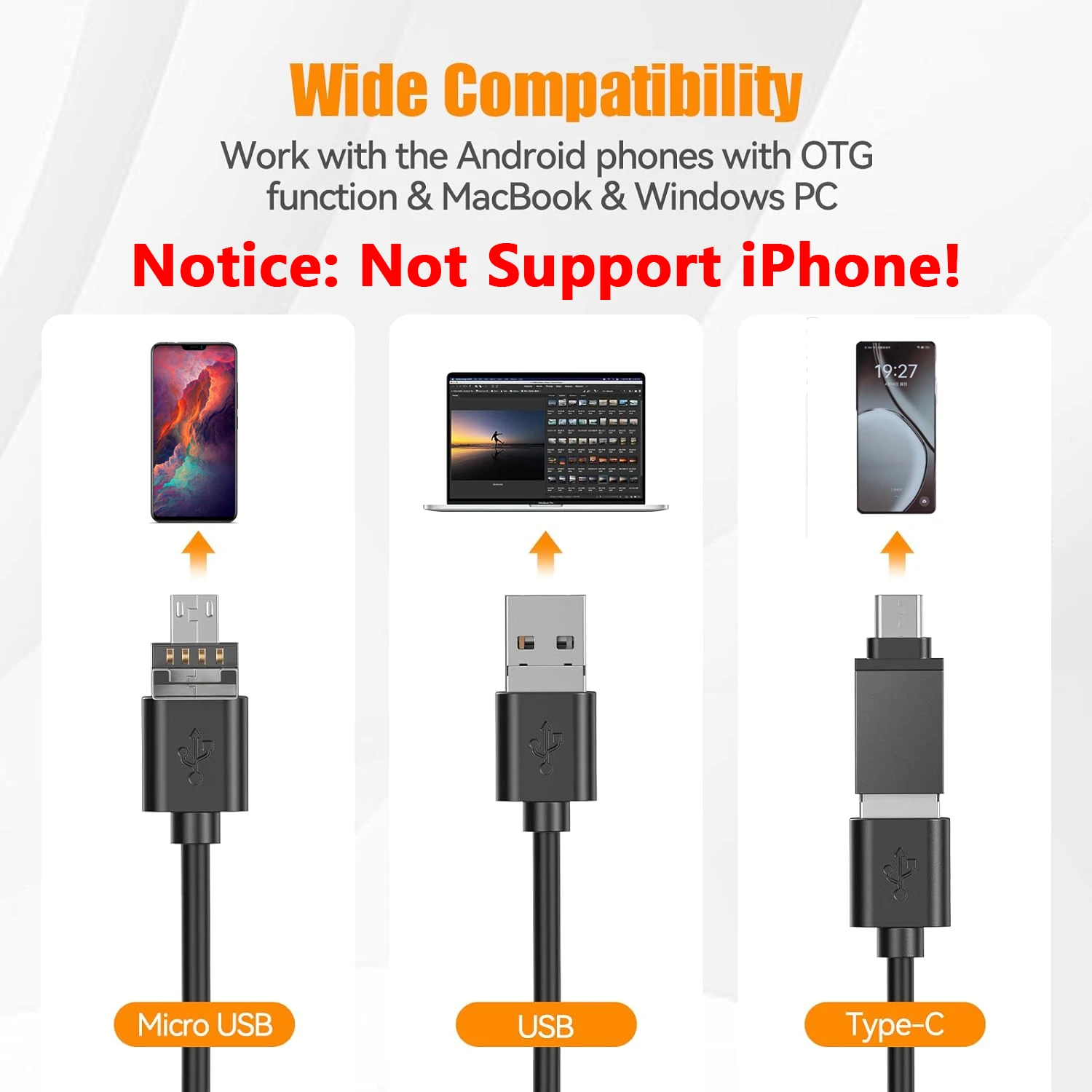 8MM 5MP Auto-Focus IP68 Waterproof Endoscope Sewer Channel Drain Piping Inspection Camera Industrial For Android High Quality 4k