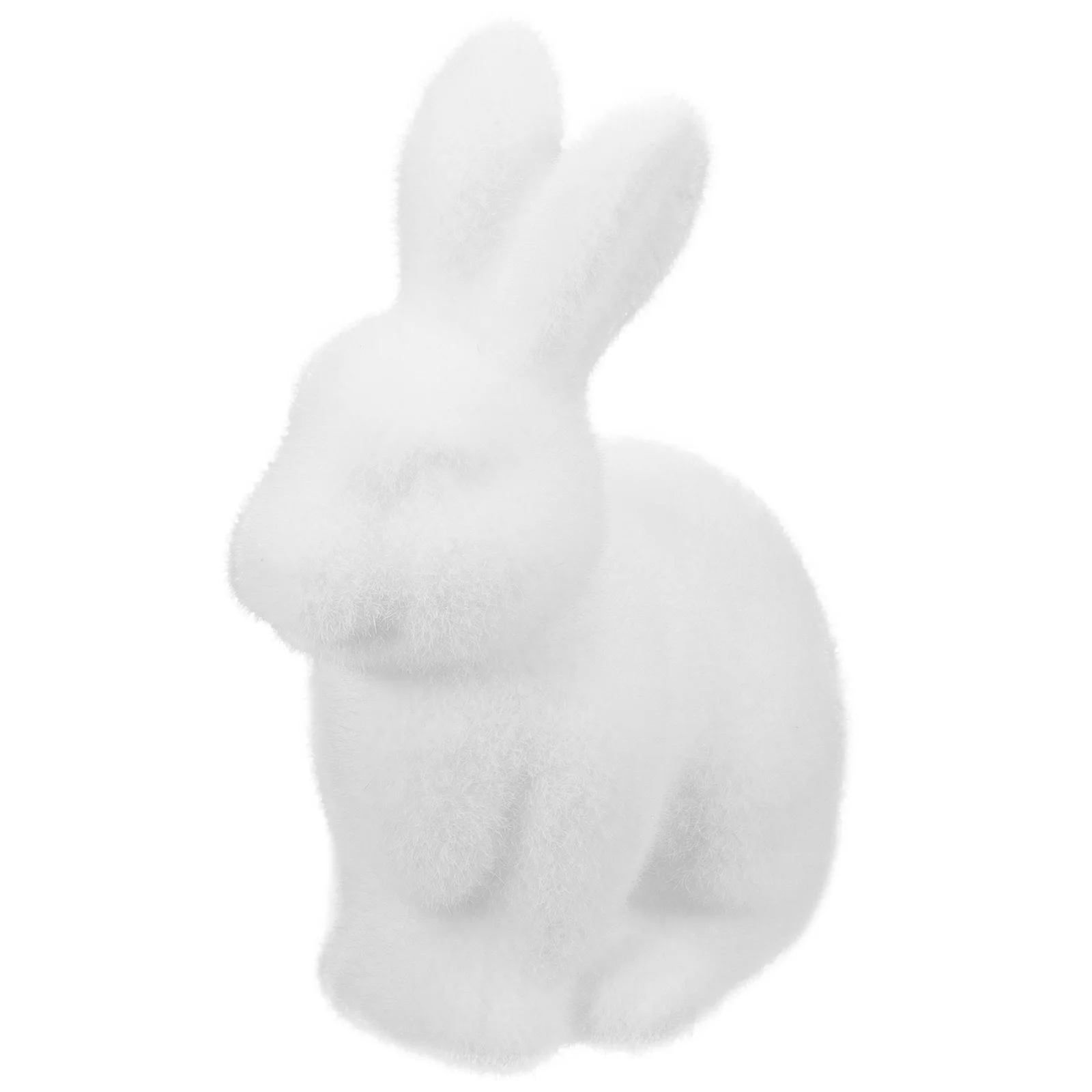 

Flocked Rabbit Decor Small Easter Bunny Craft for Living Room Table Desktop Festive Spring Decoration Indoor Home Garden