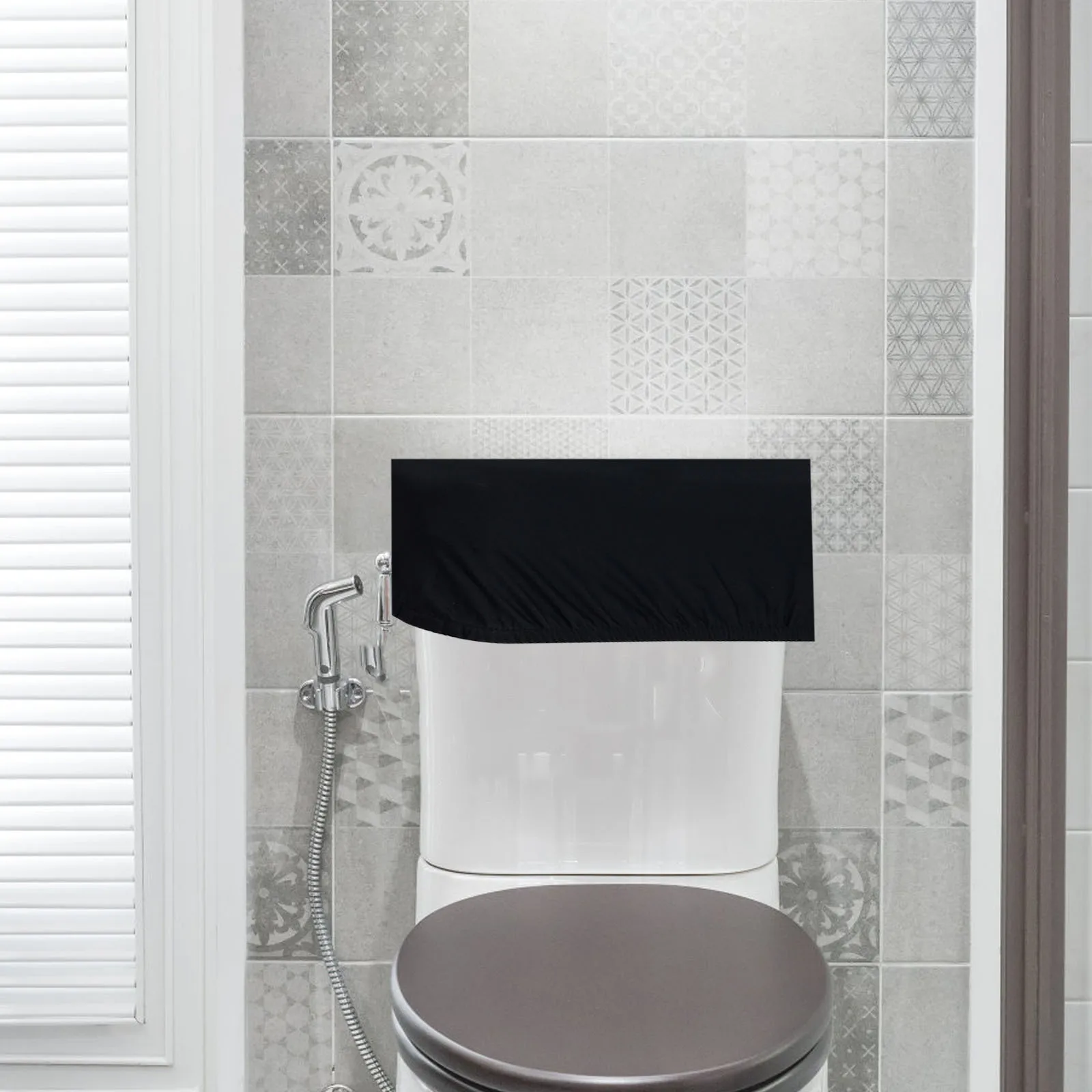 

Универсальная черная крышка бачка унитаза, сменная моющаяся крышка унитаза, аксессуары, декор для ванной комнаты, защита от грязи