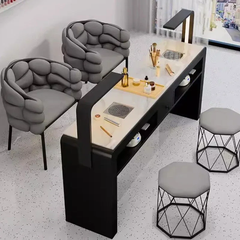 كرسي منظم مكتب الأظافر خدمة دش الرخام مكتب الأظافر مجمع الغبار ميسا بارا سكريفانيا دشPer Unghie الأثاث العصري