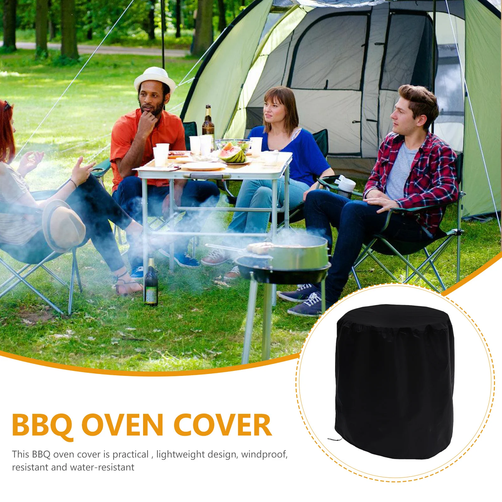 

Outdoor Barbecue Grill Cover 58x77cm Water Repellent Lightweight Portable Easy Clean BBQ Accessory