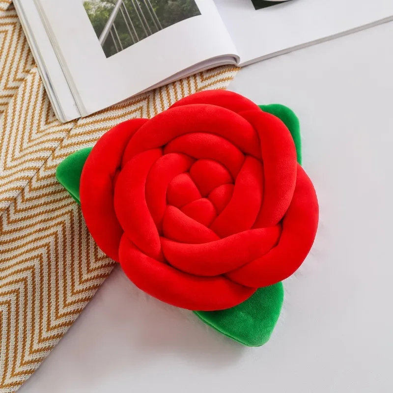 

Luxe Style Knotted Camellia Pillow 3D Fabric Flower Sofa Cushion