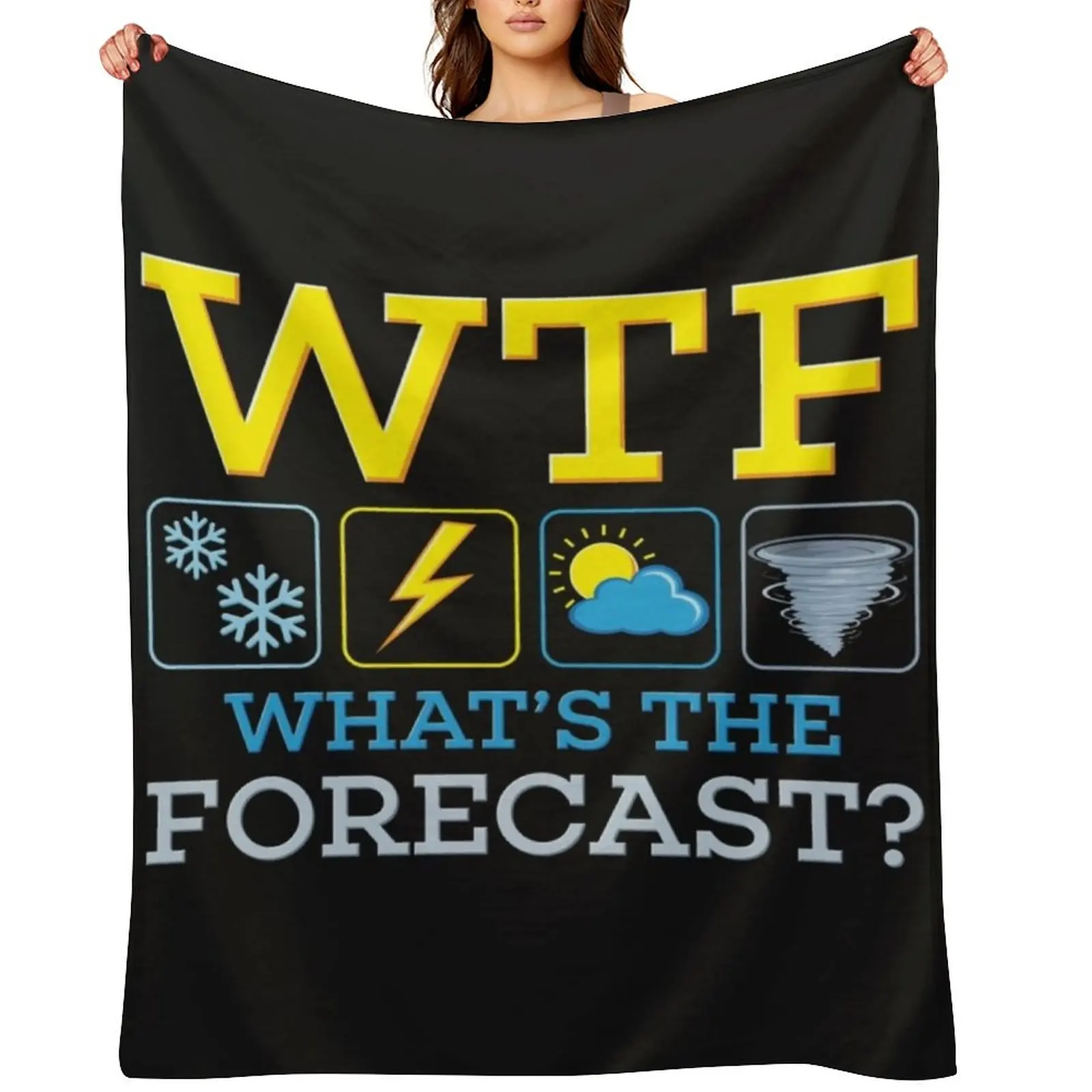WTF ما هو توقعات الأرصاد الجوية الطقس البلوز 7 رمي بطانية هدية مضحكة الفانيلا النسيج طفل لحاف البطانيات