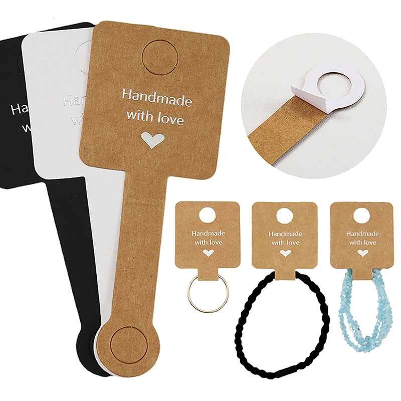 [YU][YU]50pcs Self Adhesive Bracelet Display Card Jewelry Holder Paperboard Pouch for Small Business Packaging Material Supplies