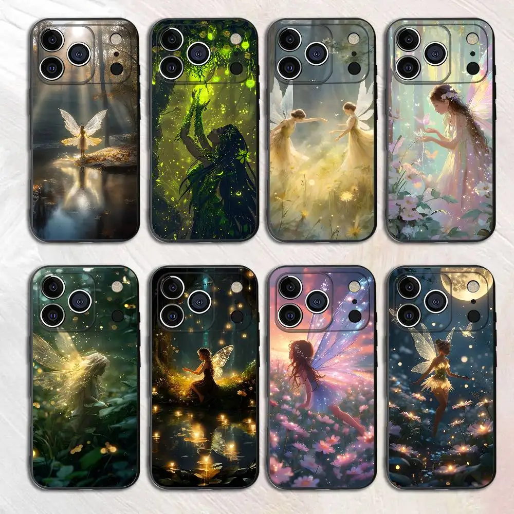 

Glow Fairy Silicone Soft Phone Case For iPhone17,16,15,14,13,12 Pro Max Plus X XR SE Cover