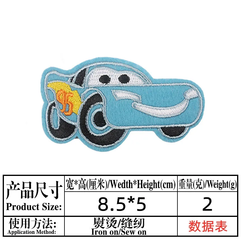 17Pcs/Set Disney Anime Car For Sew Child clothing iron on Embroidered Patches Decor Clothes ironing Stickers Applique wholesale