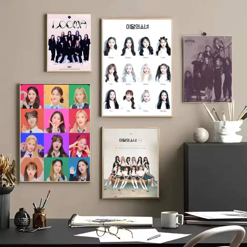Latest Kpop L-Loona-A Poster Stickers HD Waterproof Painting Wall Art for Bedroom Living Room Home Decor Decoration Gift