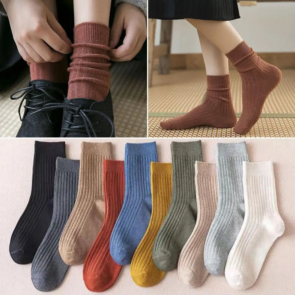 Mid-tube Socks Ankle Socks Cozy Winter Socks Bundle 10 Pairs of Plush Mid-tube Heart Embroidery for Comfort Warmth for Sleeping