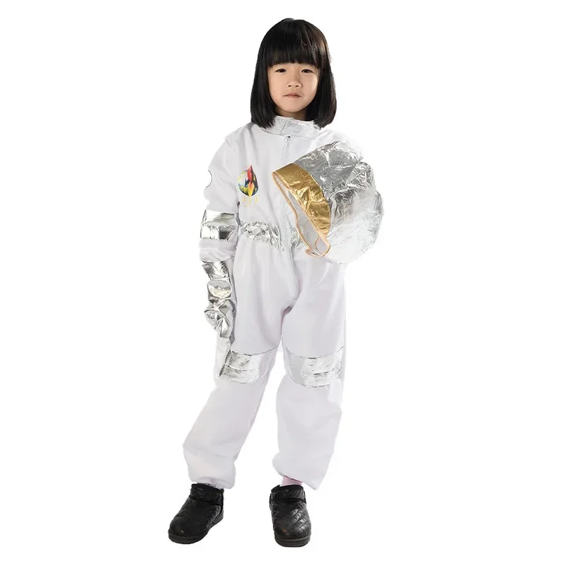 Children Astronaut Spaceman Cosplay Costume Space Suit Boys and Girls Jumpsuit Halloween Carnival Party Dress Up Birthday Gift