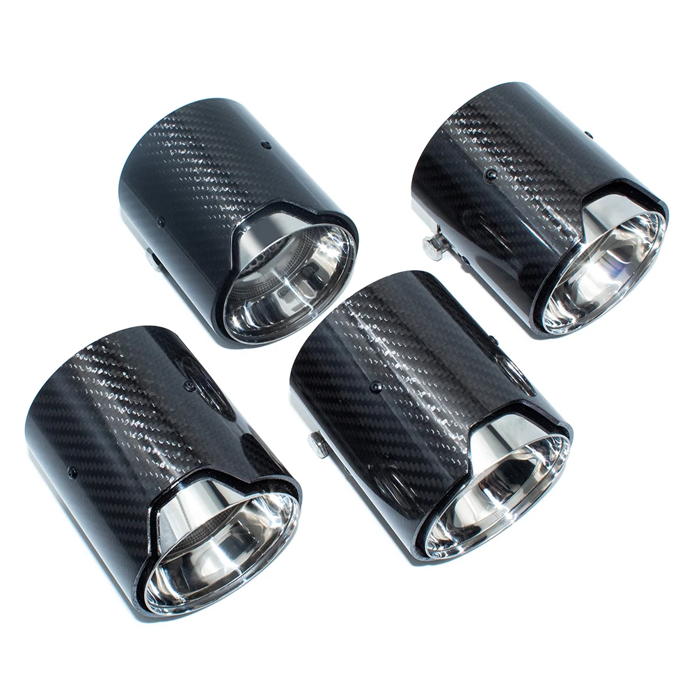 4 Pcs Carbon Fiber Matte Car Exhaust Tip For BMW M2 F8 M3 F80 M4 F82 M5 F10 M6 F12 M Performance Muffler Tip 70mm Nozzle