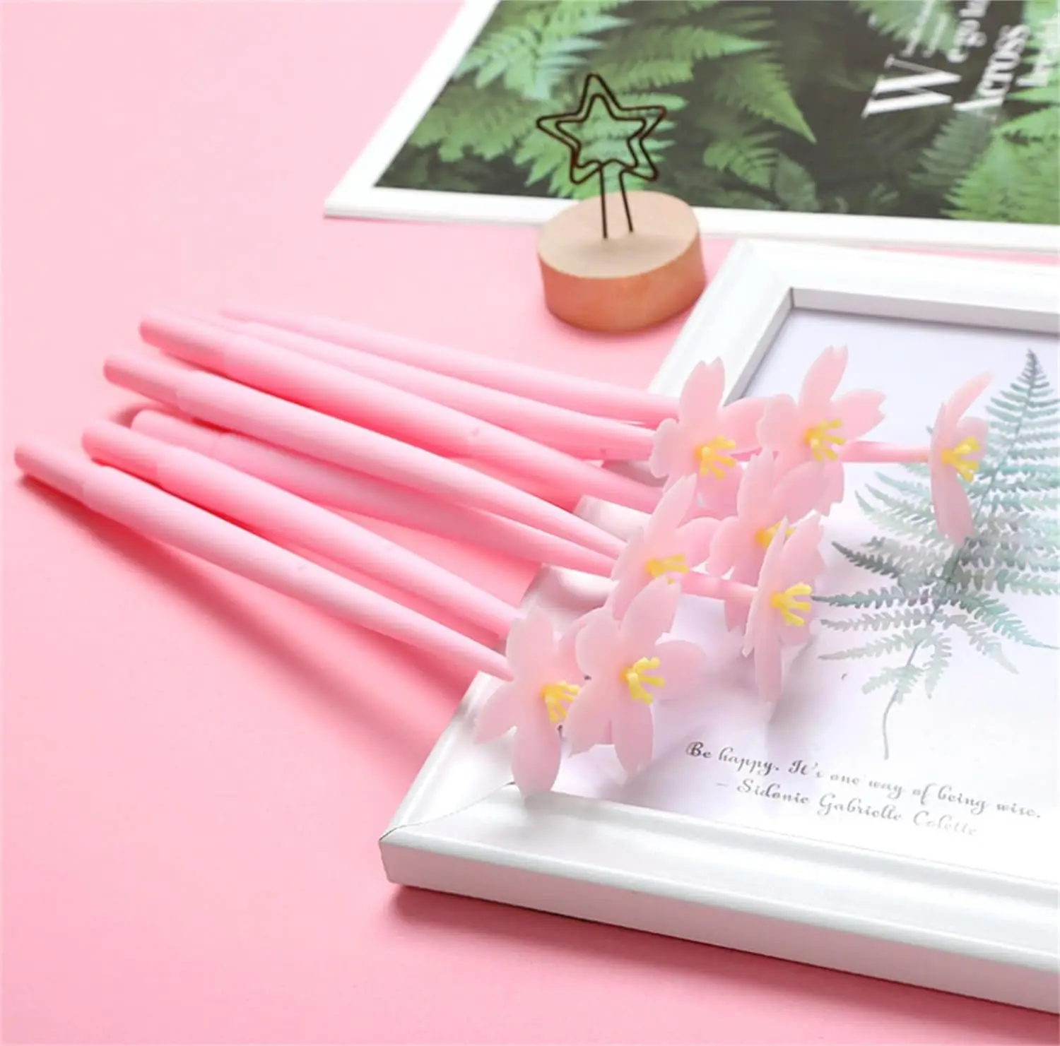 Imagem -03 - Cute Pink Flower Writing Gel Canetas Grupo 0.5 mm Fun Kawaii Bulk Crianças Escritório Material Escolar Ferramentas de Escrita Volta às Aulas 24 Pcs