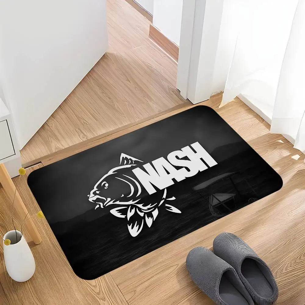 Fishing Brand N-Nash T-Tackle Logo Bathroom Mat Anti-slip Absorb Water Long Strip Cushion Bedroon Mat Welcome Doormat