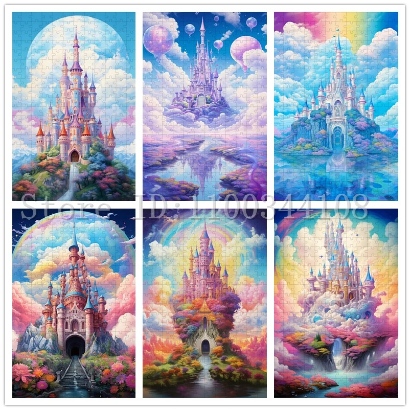 Disney Wonderland Castle Puzzle Toys 300/500/1000 Pieces Fantasy Disneyland Jigsaw Puzzles Children's Educational Toys