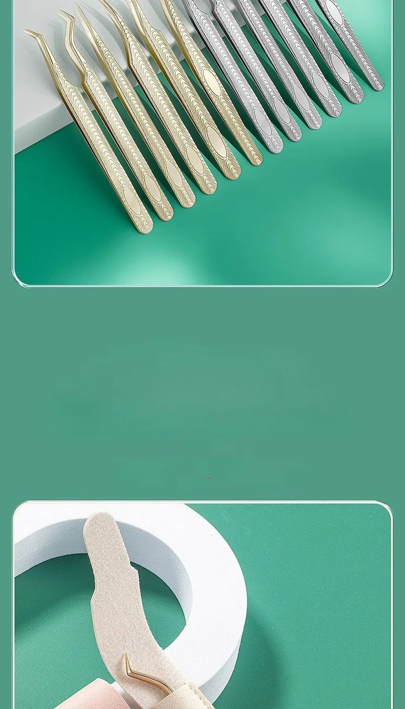 MARIA SASHA Pinzette für Wimpernverlängerung, Bürste mit Edelstahl-Faserspitzen für Make-up-Tools – Detail 6