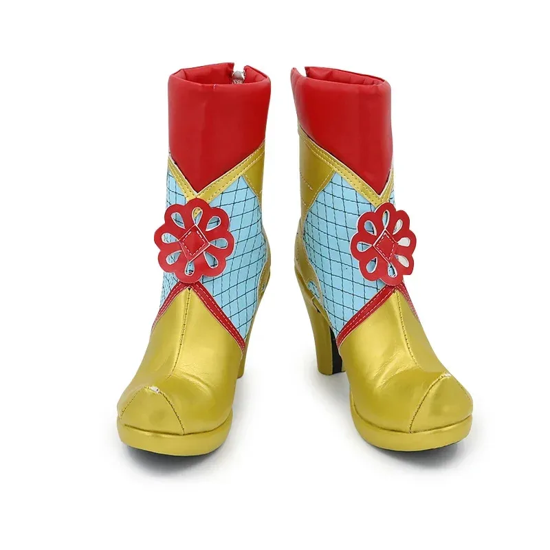 게임 Twisted Wonderland Silver Sebek 코스프레 신발 골든 하이힐 PU 신발 할로윈 카니발 부츠 코스프레 소품 맞춤 제작