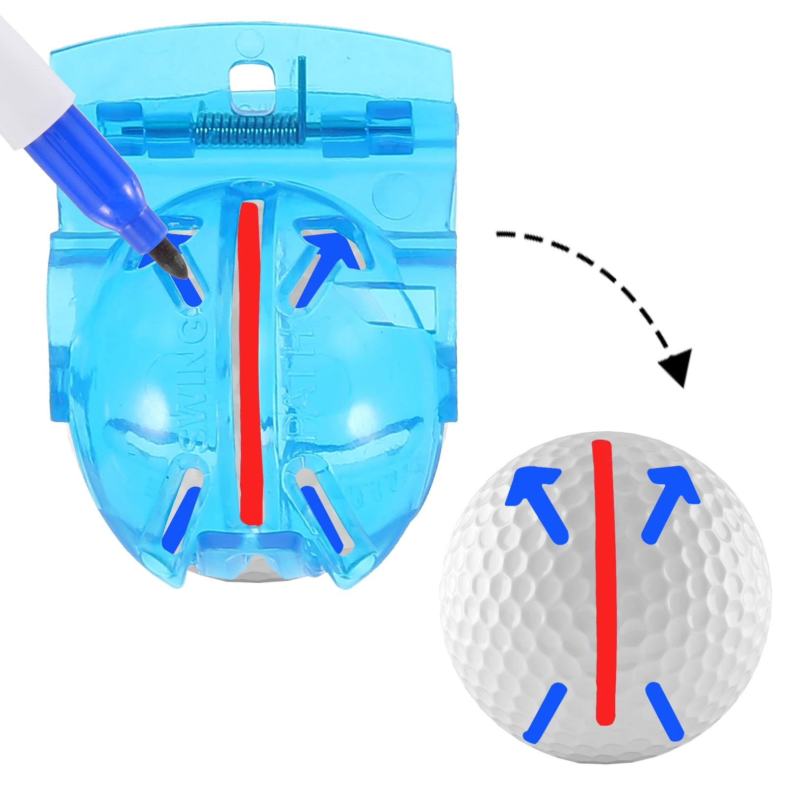 

Golf Alignment Tool Clips Ball Marker Pens For Golf Balls Practice Accessories Reusable Stencil Golfer Supplies