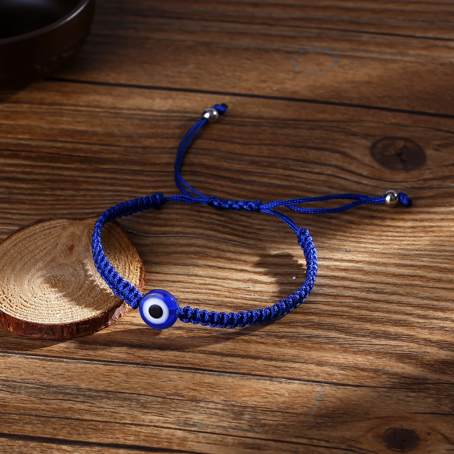 Blue Evil Eye Casal Pulseira Conjuntos para Homens e Mulheres, Palm Resina Talão, Corda Cadeia, Amuleto da Sorte, Amizade Jóias, Presente, 2Pcs