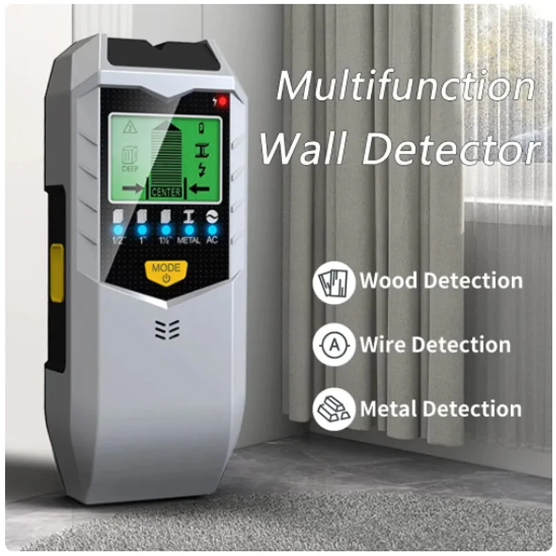 SH402 Electronic Detector Wall Scanner Wall Stud Finder Sensor Edge Center Wood Current Metal AC Live Wires Detection