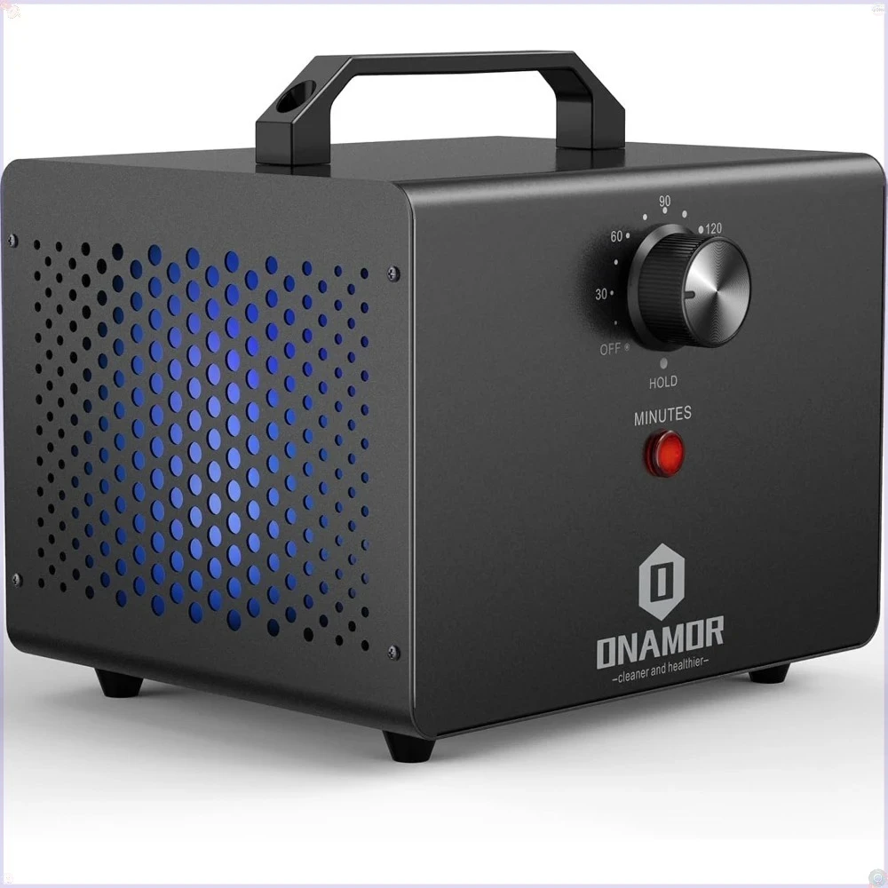 Ozone Generator 77000mg, Deodorizer for Home, Basement, Smoke, and Pet Room (Eliminating 4000 Square Feet, All Metallic Black)