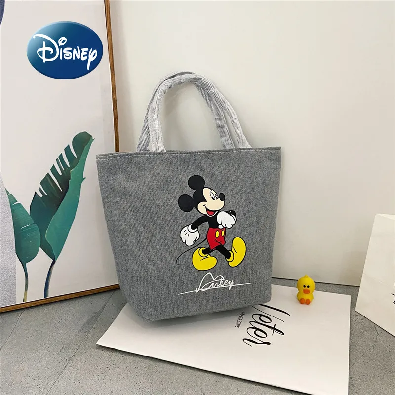 

Disney Mickey New Mini Canvas Tote Bag Cartoon Cute Women's Handbag Luxury Brand Fashion Shoulder Bag Simple Shopping Bag