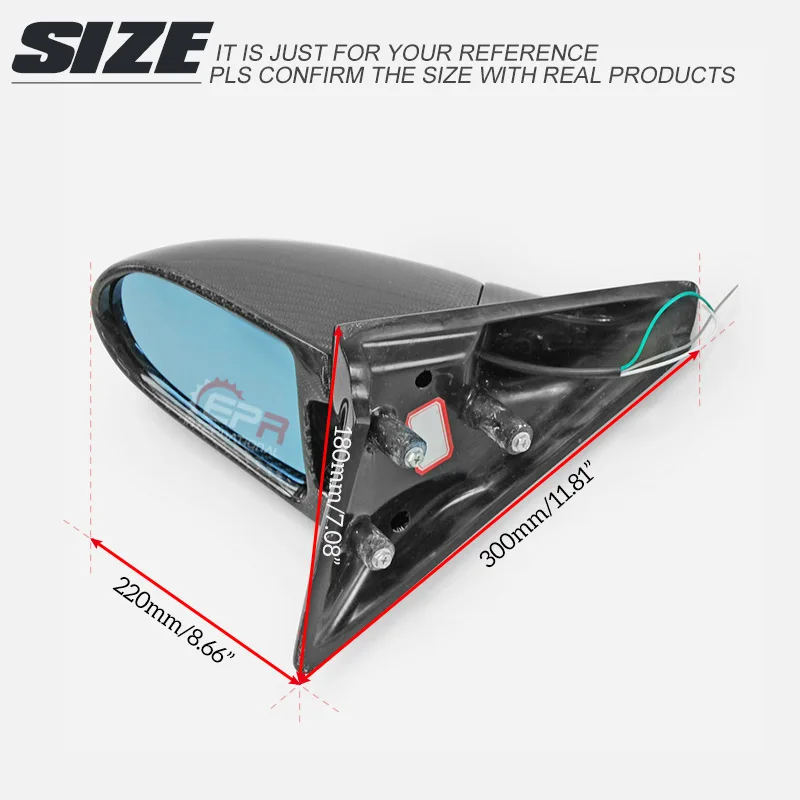 SAAR لهوندا إنتيجرا DC2 نوع R ألياف الكربون GND مرآة احتياطية للرؤية الخلفية الكهربائية #2