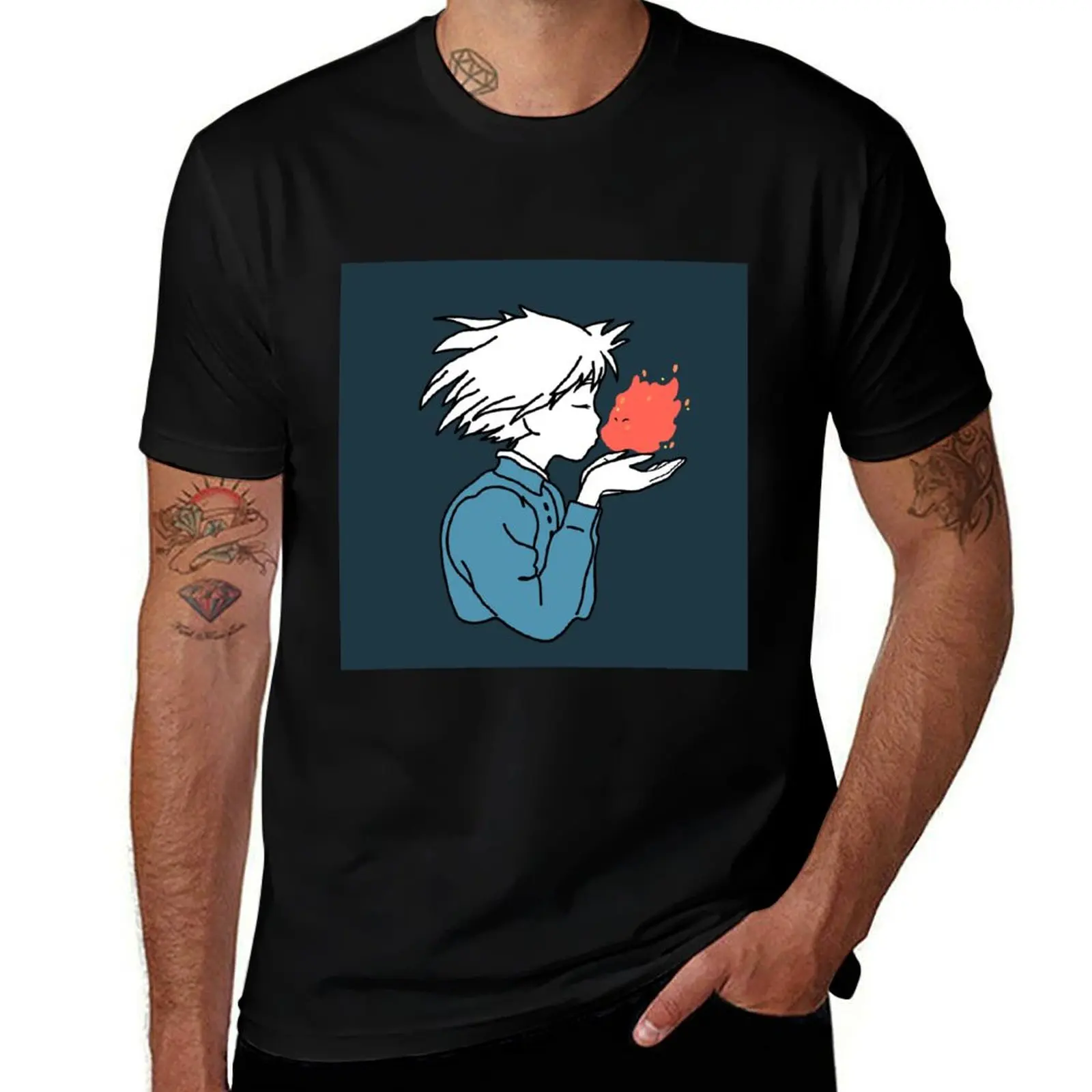 

girl and flame T-Shirt t shirts for man pack cotton anime tshirt t shirt for man 100 percent cotton T-shirt