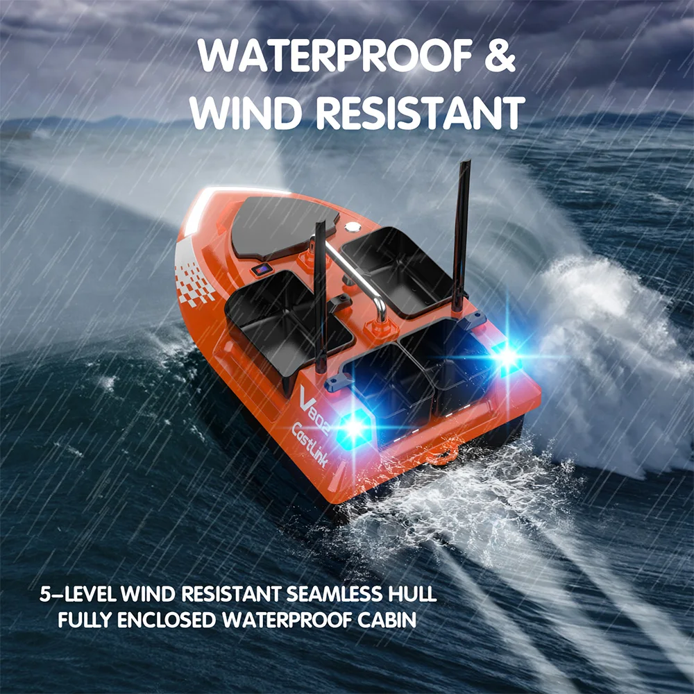 Large 4 Hopper Smart 500M High Speed Remote Control Bait Boat 3KG Loading Dual Antenna Fixed Speed Cruise RC Fishing Bait Boat
