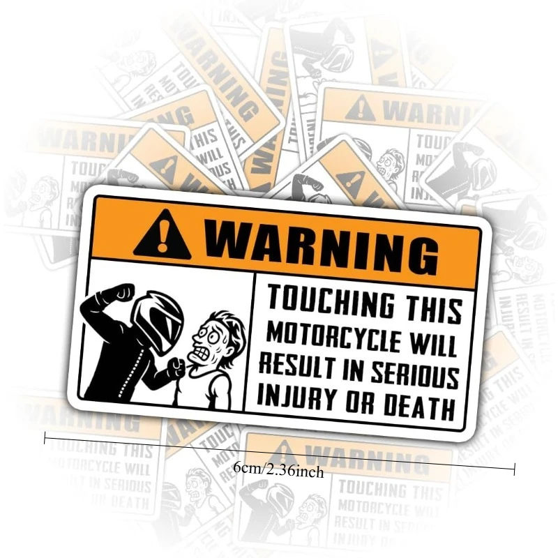 Funny Warning Don't Touch My Motorcycle Vinyl Sticker Waterproof Decal for Biker Helmet Tank Motorcycle Exterior Styling Decor
