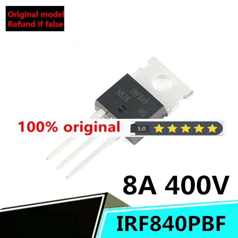 

brand 10PCS original genuine IRF840PBF IRF840 TO-220 N-channel 400V/8A in-line MOSFET